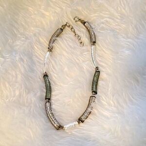 Elegant Silver and Gray Choker Necklace